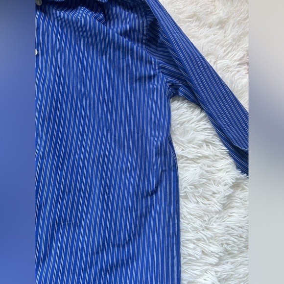 Chaps blue button up collared long sleeve shirt size 14-16 - Picture 7 of 16